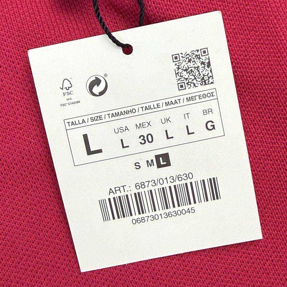 NEW ZARA Strapless Pink Maxi Dress Women Large Fuchsia Pink Fit Flare Knit - Picture 5 of 11